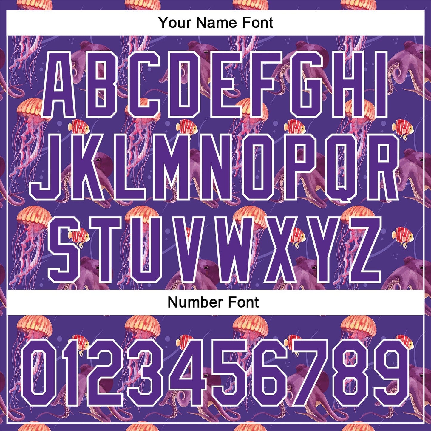 Custom Purple White 3D Pattern Design Jellyfish And Octopus Authentic Baseball Jersey baseball jersey product view 5