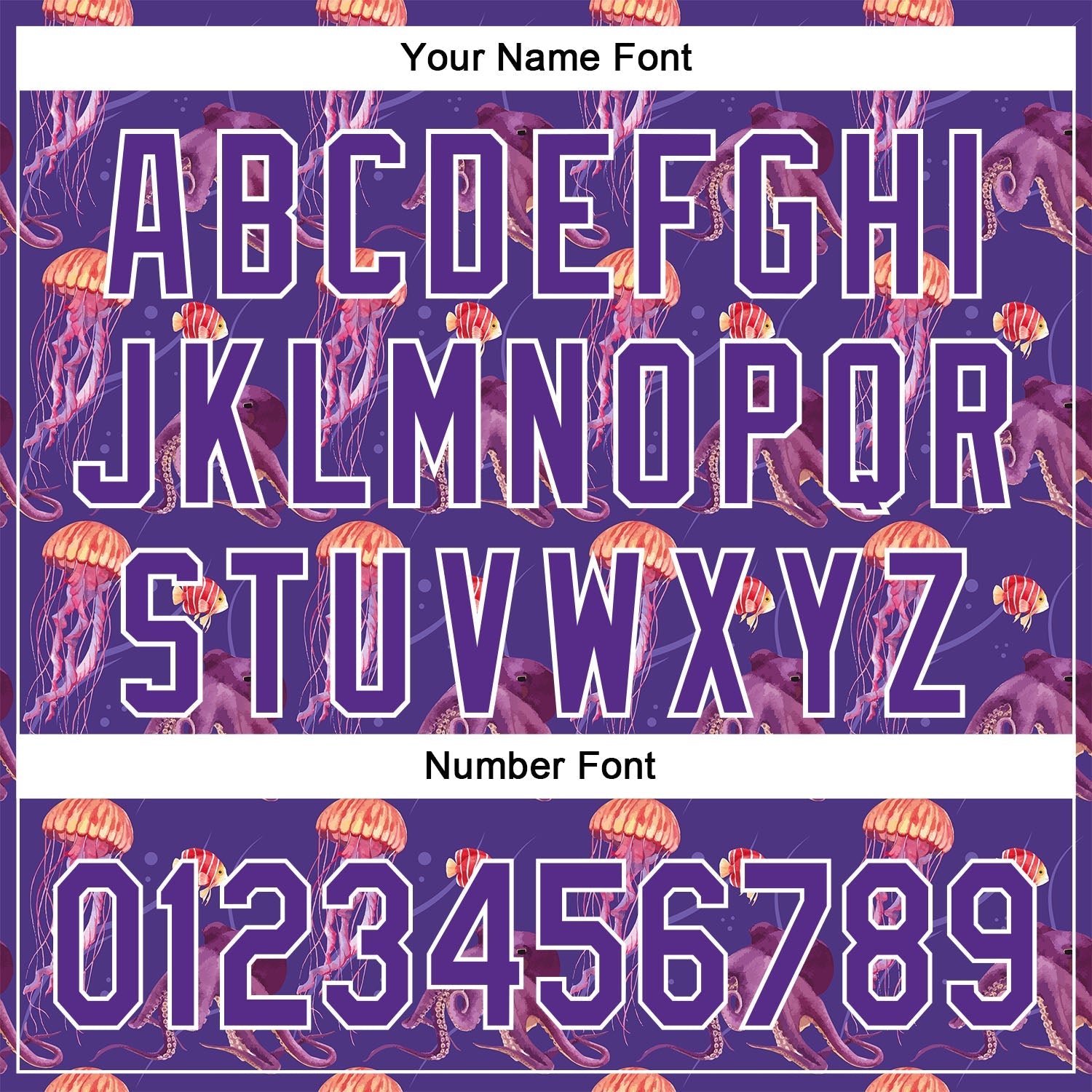 Custom Purple White 3D Pattern Design Jellyfish And Octopus Authentic Baseball Jersey baseball jersey product view 5