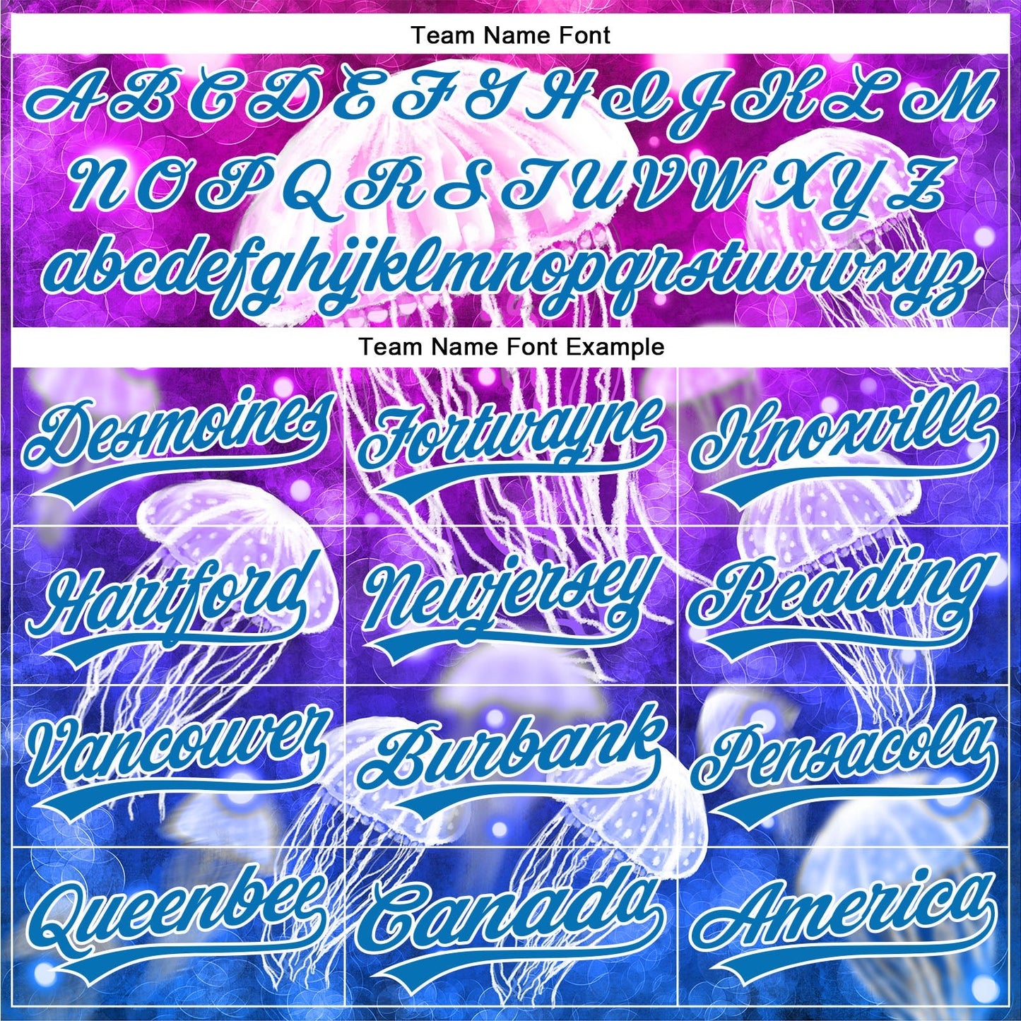 Custom Purple Blue-White 3D Pattern Design Jellyfish Authentic Baseball Jersey baseball jersey product view 4