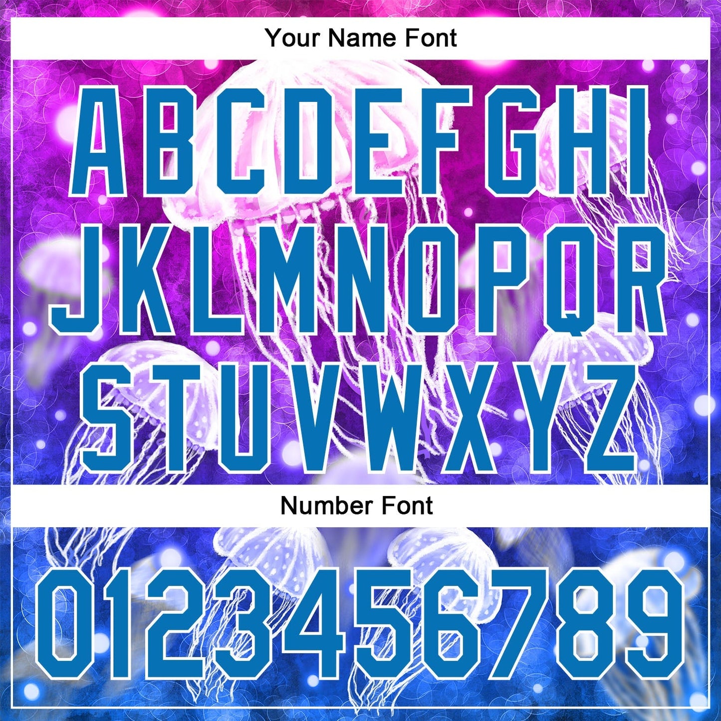 Custom Purple Blue-White 3D Pattern Design Jellyfish Authentic Baseball Jersey baseball jersey product view 5