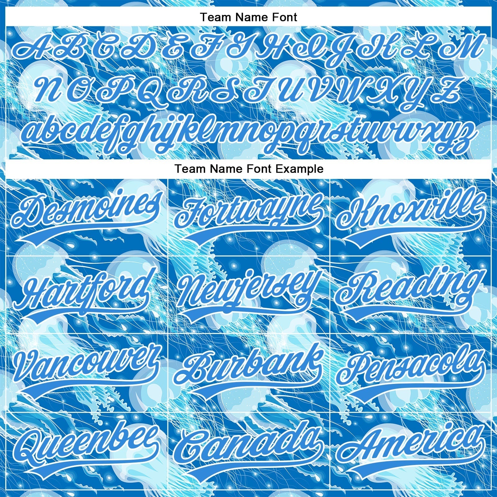 Custom Electric Blue White 3D Pattern Design Jellyfish Authentic Baseball Jersey baseball jersey product view 4