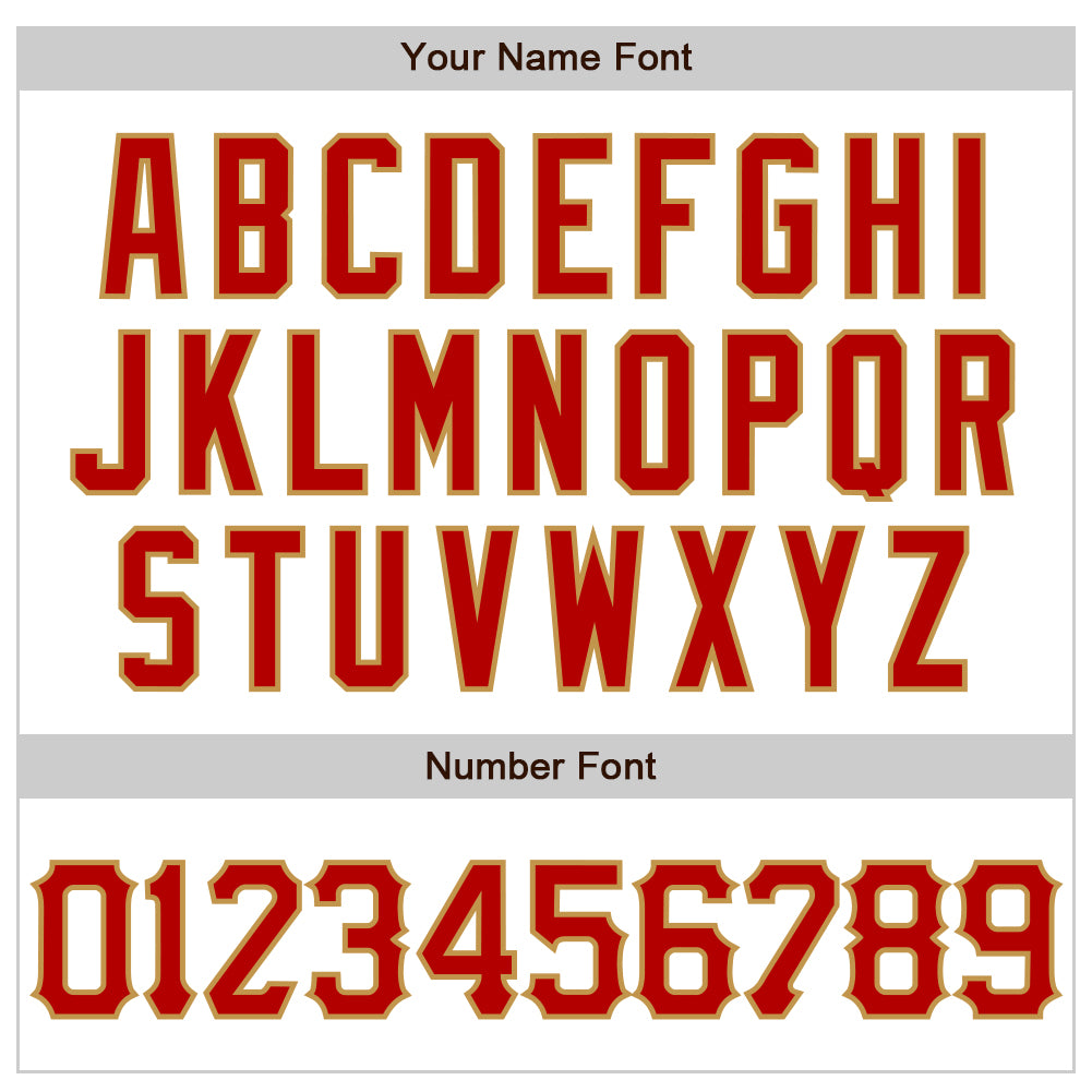Custom White Red-Old Gold 3D Pattern Design Abstract Sharp Shape Authentic Baseball Jersey baseball jersey product view 5