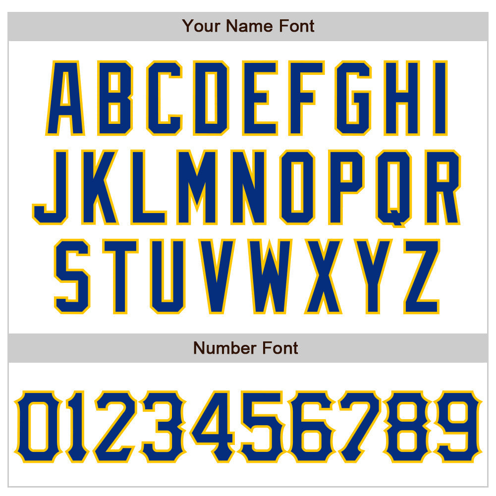 Custom White Royal-Yellow 3D Pattern Design Abstract Sharp Shape Authentic Baseball Jersey baseball jersey product view 5