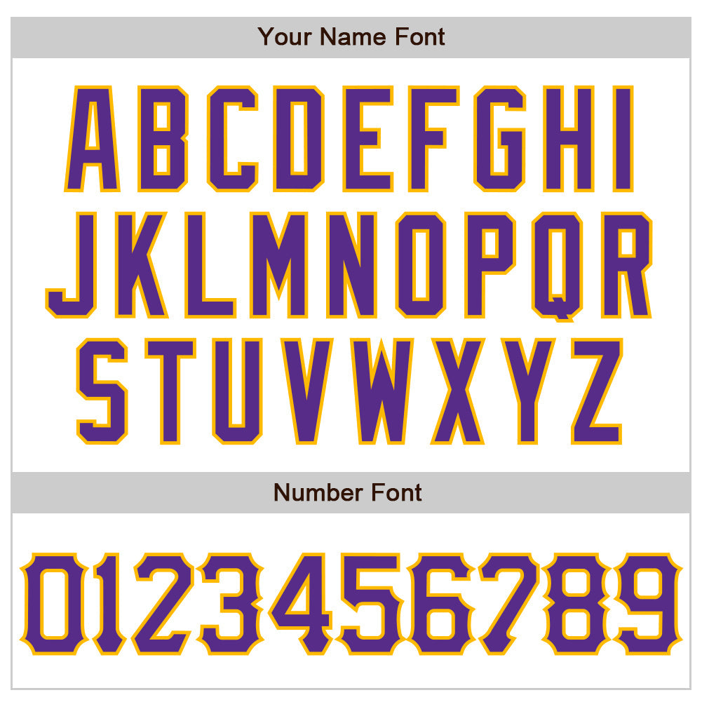 Custom White Purple-Gold 3D Pattern Design Abstract Sharp Shape Authentic Baseball Jersey baseball jersey product view 5