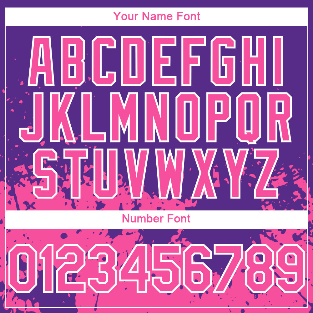 Custom Purple Pink-White 3D Pattern Design Abstract Splash Grunge Art Authentic Baseball Jersey baseball jersey product view 5