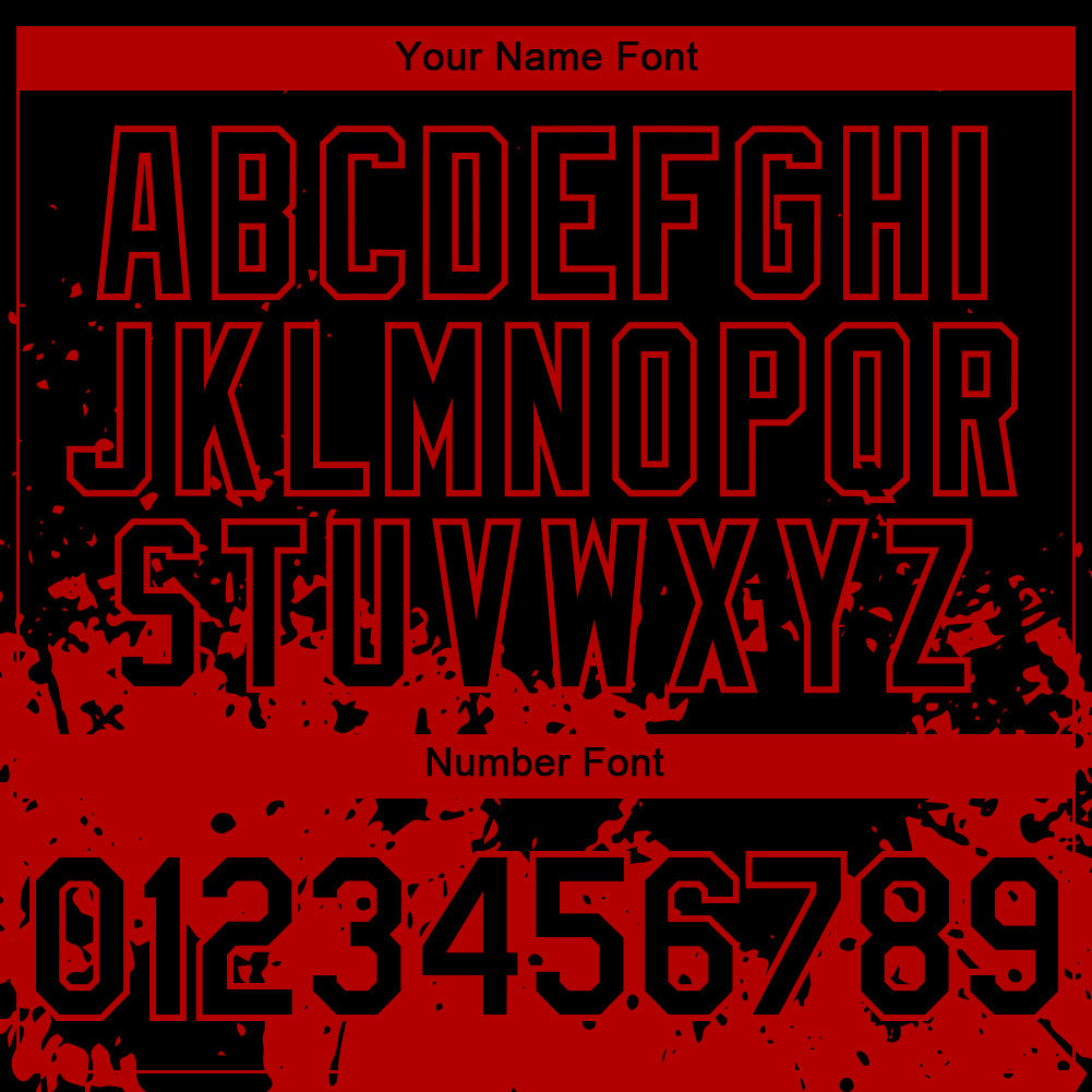 Custom Black Red 3D Pattern Design Abstract Splash Grunge Art Authentic Baseball Jersey baseball jersey product view 5