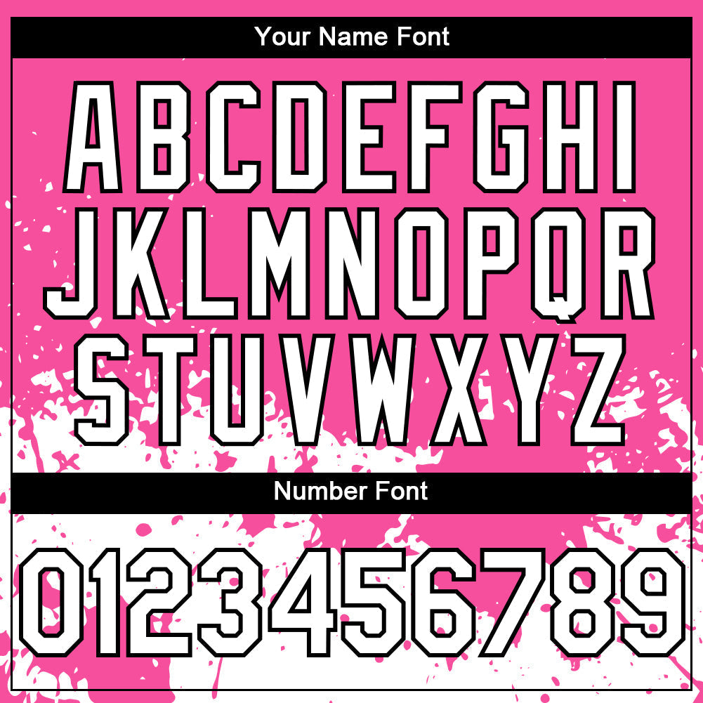 Custom Pink White-Black 3D Pattern Design Abstract Splash Grunge Art Authentic Baseball Jersey baseball jersey product view 5