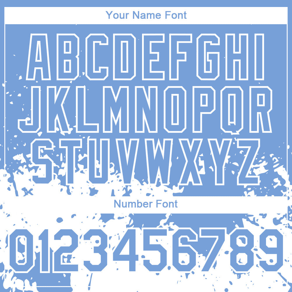 Custom Light Blue White 3D Pattern Design Abstract Splash Grunge Art Authentic Baseball Jersey baseball jersey product view 5