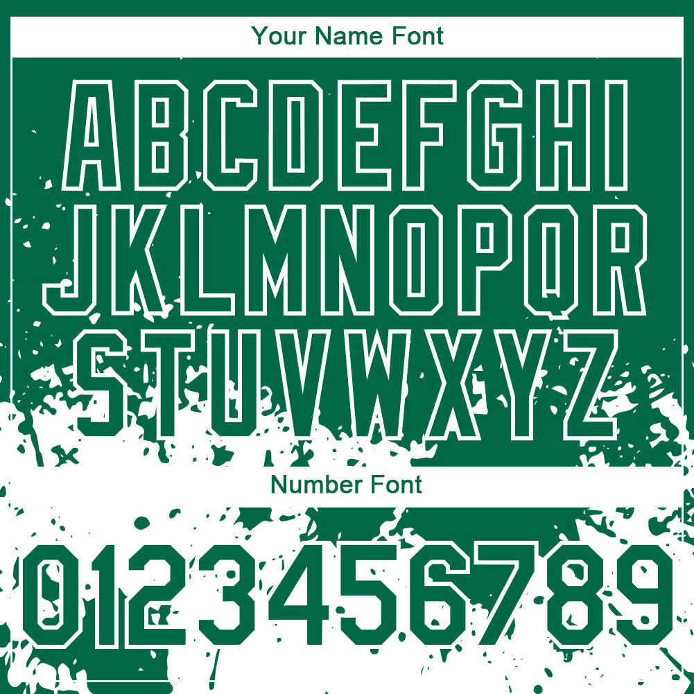 Custom Kelly Green White 3D Pattern Design Abstract Splash Grunge Art Authentic Baseball Jersey baseball jersey product view 5
