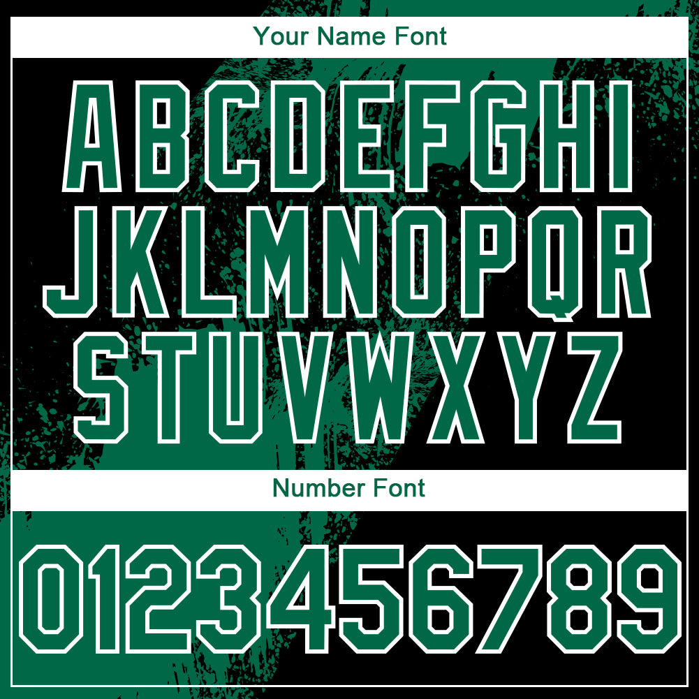 Custom Black Kelly Green-White 3D Pattern Design Abstract Brush Stroke Authentic Baseball Jersey baseball jersey product view 5
