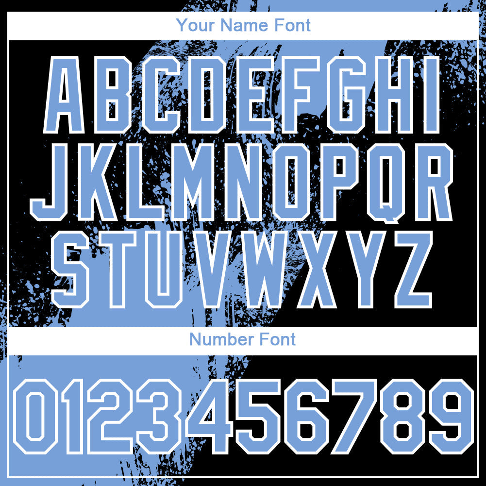 Custom Black Light Blue-White 3D Pattern Design Abstract Brush Stroke Authentic Baseball Jersey baseball jersey product view 5