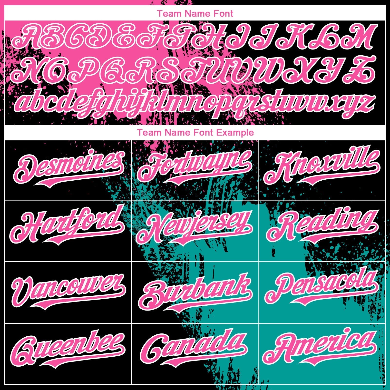 Custom Black Pink-Teal 3D Pattern Design Abstract Brush Stroke Authentic Baseball Jersey baseball jersey product view 4