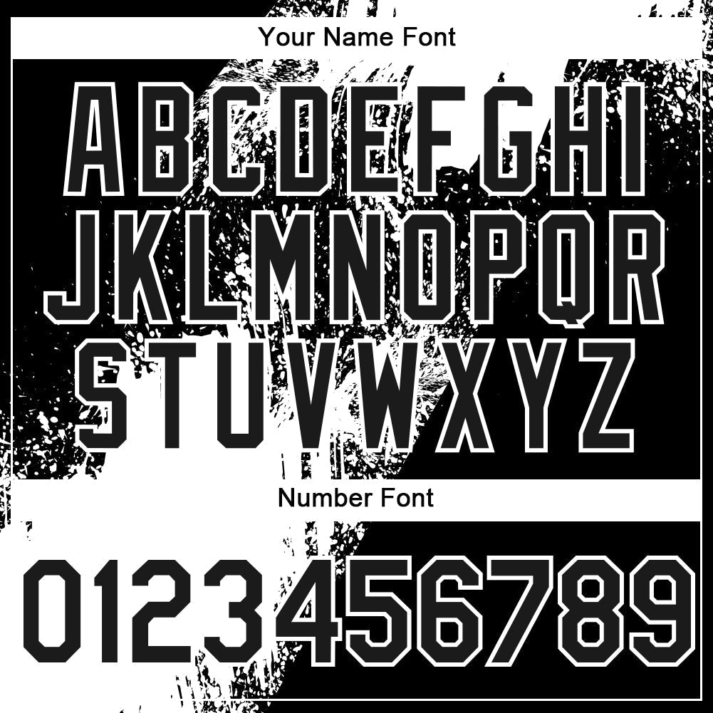 Custom Black White 3D Pattern Design Abstract Brush Stroke Authentic Baseball Jersey baseball jersey product view 5