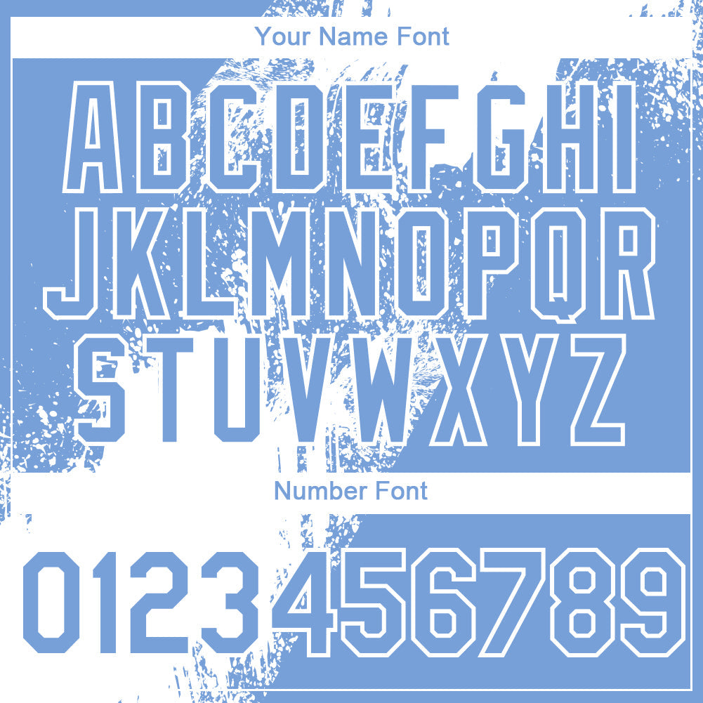 Custom Light Blue White 3D Pattern Design Abstract Brush Stroke Authentic Baseball Jersey baseball jersey product view 5