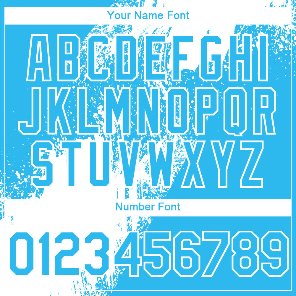 Custom Sky Blue White 3D Pattern Design Abstract Brush Stroke Authentic Baseball Jersey baseball jersey product view 5