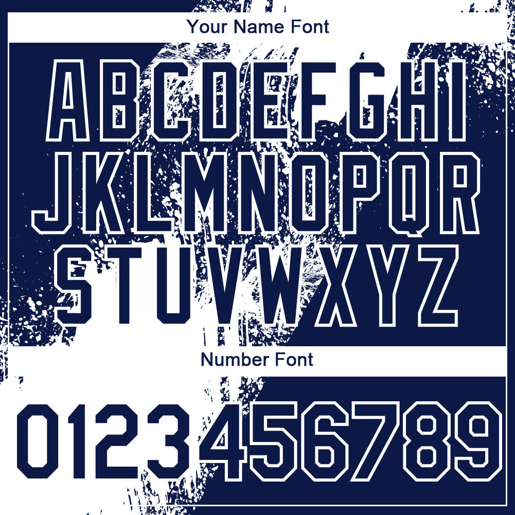 Custom Navy White 3D Pattern Design Abstract Brush Stroke Authentic Baseball Jersey baseball jersey product view 5