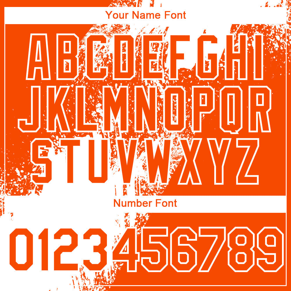 Custom Orange White 3D Pattern Design Abstract Brush Stroke Authentic Baseball Jersey baseball jersey product view 5