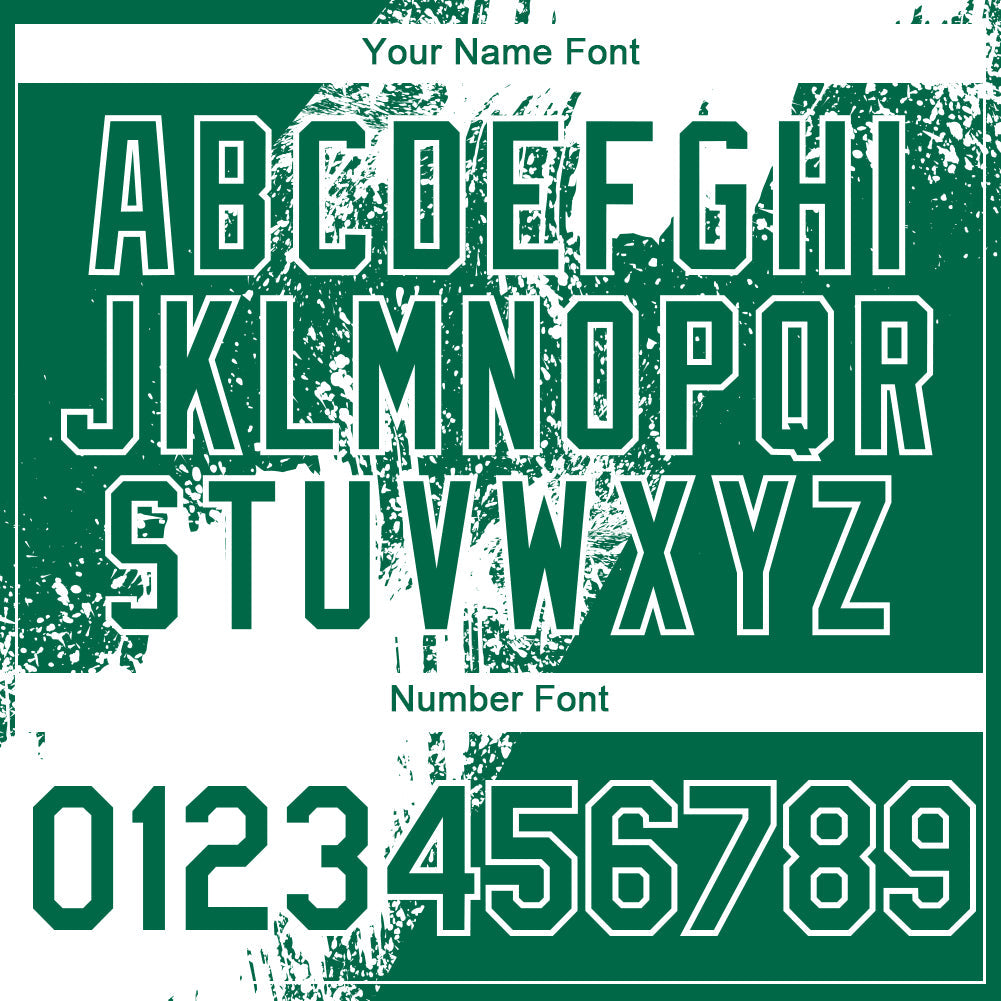 Custom Kelly Green White 3D Pattern Design Abstract Brush Stroke Authentic Baseball Jersey baseball jersey product view 5