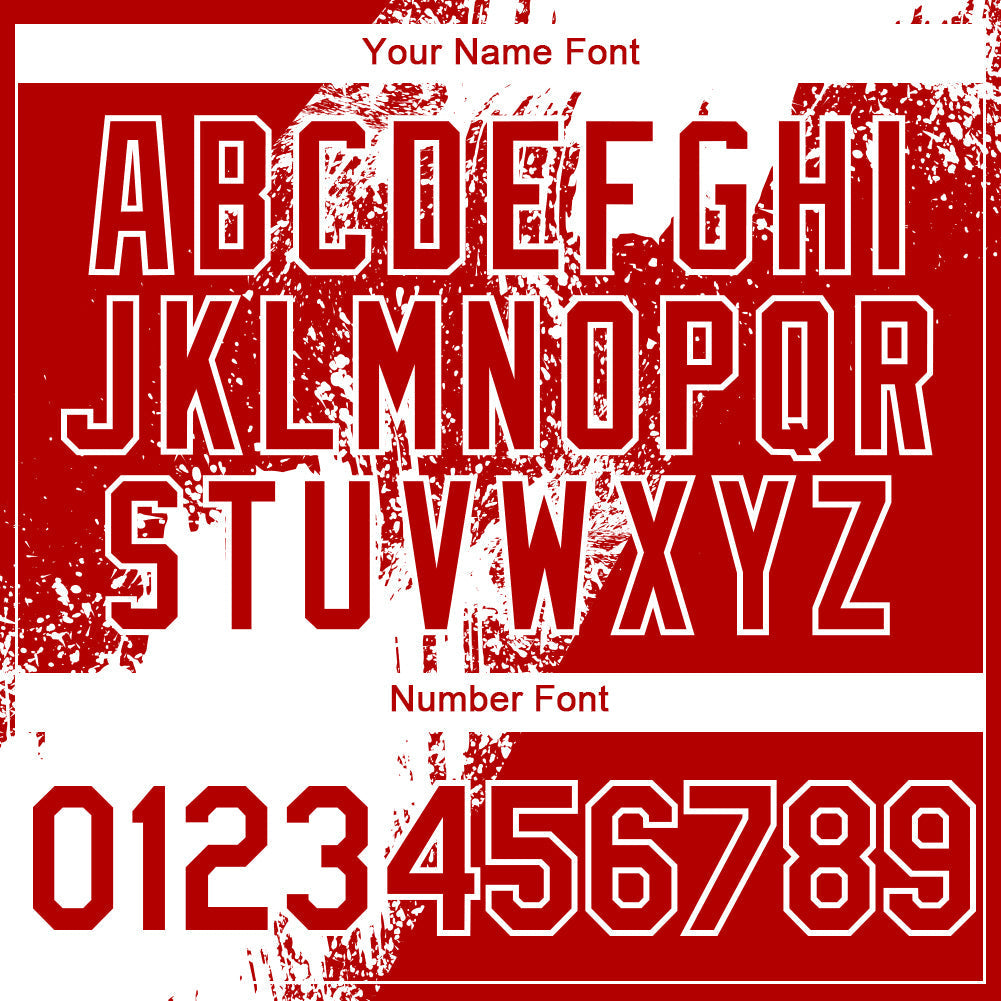 Custom Red White 3D Pattern Design Abstract Brush Stroke Authentic Baseball Jersey baseball jersey product view 5