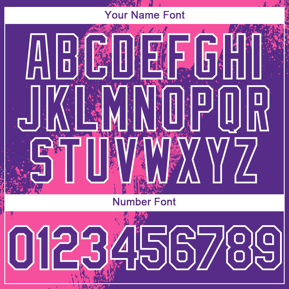 Custom Purple Pink-White 3D Pattern Design Abstract Brush Stroke Authentic Baseball Jersey baseball jersey product view 5
