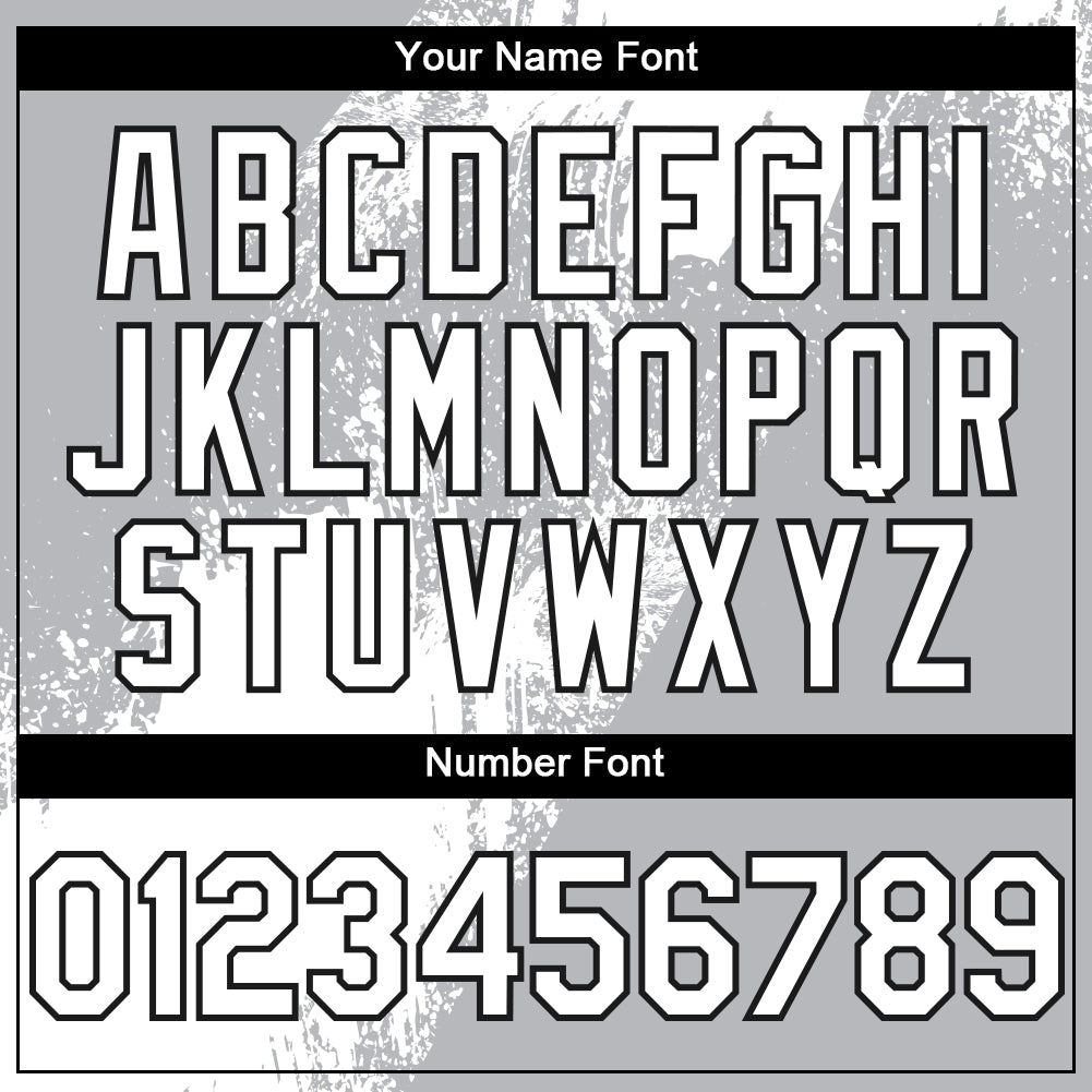 Custom Gray White-Black 3D Pattern Design Abstract Brush Stroke Authentic Baseball Jersey baseball jersey product view 5