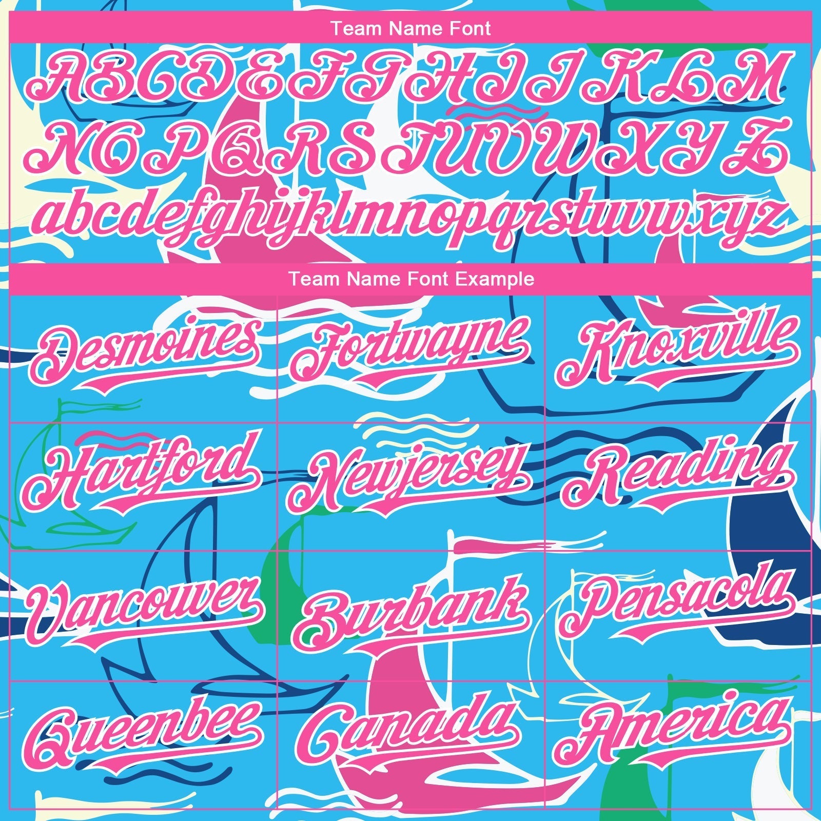 Custom Sky Blue Pink-White 3D Pattern Design Sailing Boats Authentic Baseball Jersey baseball jersey product view 4