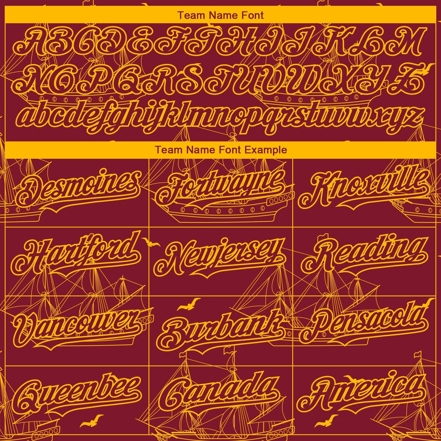 Custom Crimson Gold 3D Pattern Design Ship Frigate With Seagulls Authentic Baseball Jersey baseball jersey product view 4