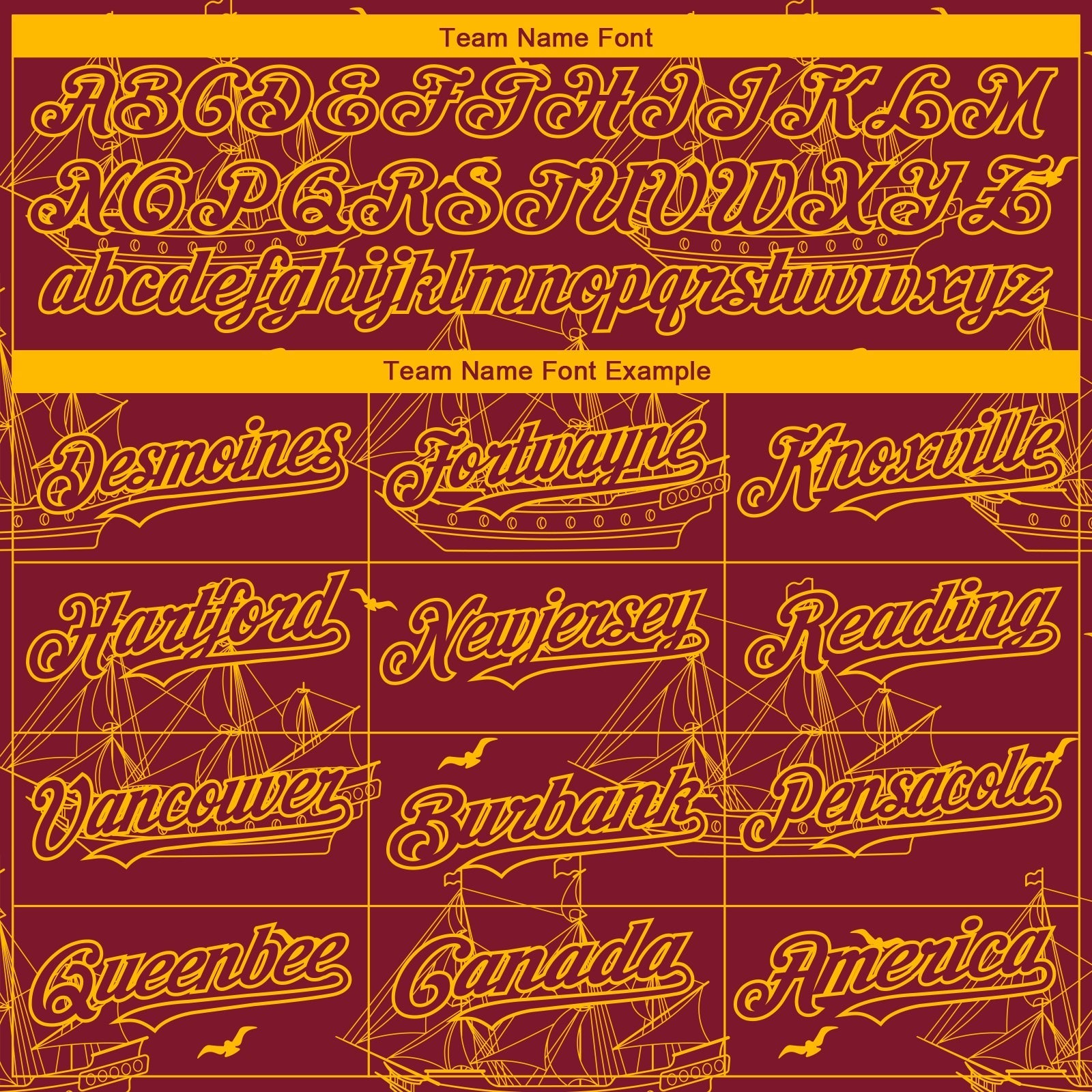 Custom Crimson Gold 3D Pattern Design Ship Frigate With Seagulls Authentic Baseball Jersey baseball jersey product view 4