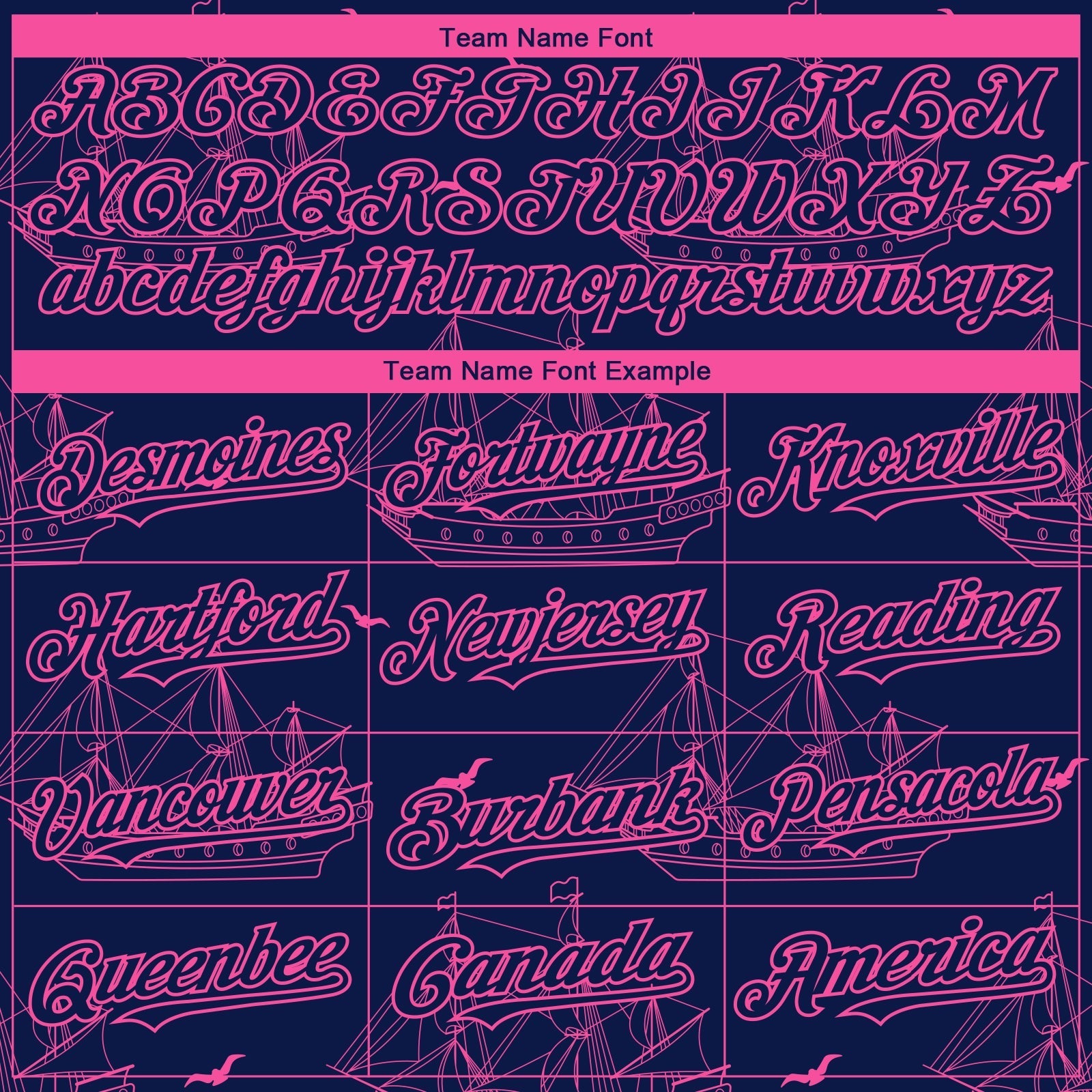 Custom Navy Pink 3D Pattern Design Ship Frigate With Seagulls Authentic Baseball Jersey baseball jersey product view 4
