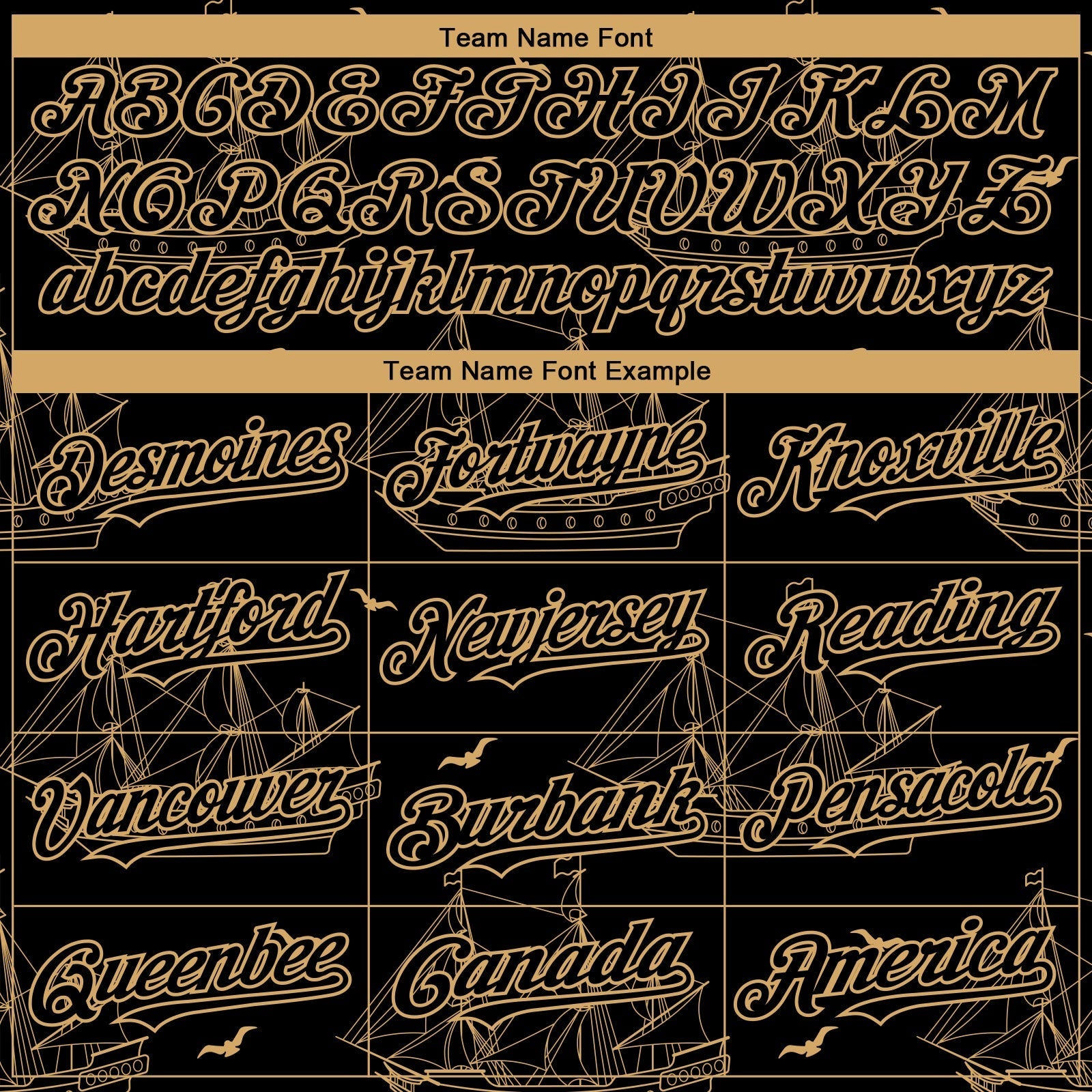 Custom Black Old Gold 3D Pattern Design Ship Frigate With Seagulls Authentic Baseball Jersey baseball jersey product view 4