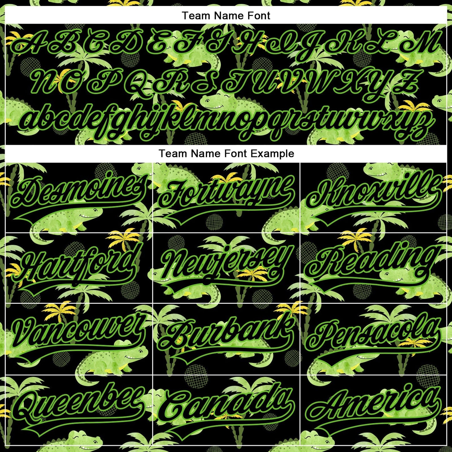 Custom Black Aurora Green 3D Pattern Design Crocodile And Tropical Hawaii Palm Trees Authentic Baseball Jersey baseball jersey product view 4