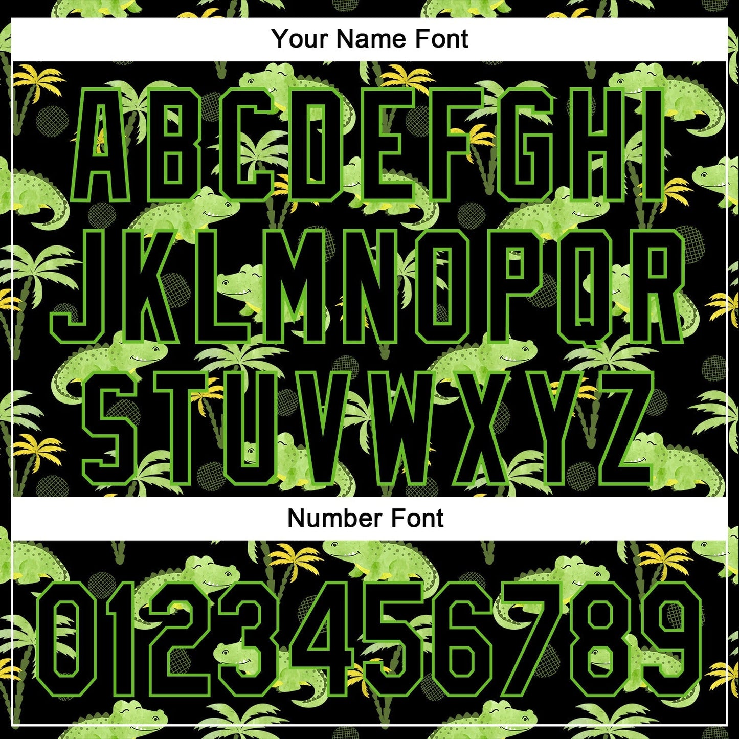 Custom Black Aurora Green 3D Pattern Design Crocodile And Tropical Hawaii Palm Trees Authentic Baseball Jersey baseball jersey product view 5