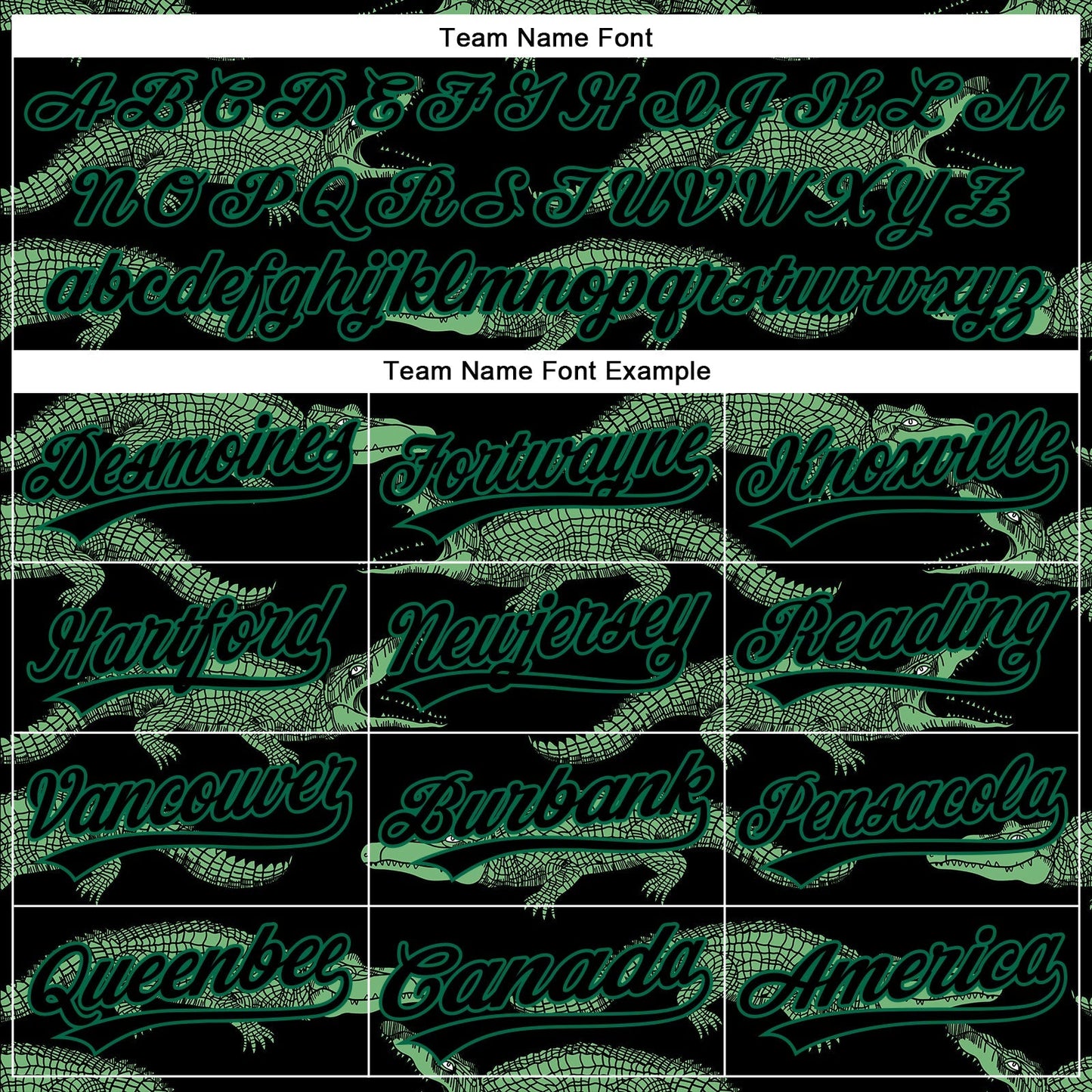 Custom Black Kelly Green 3D Pattern Design Crocodile Authentic Baseball Jersey baseball jersey product view 4