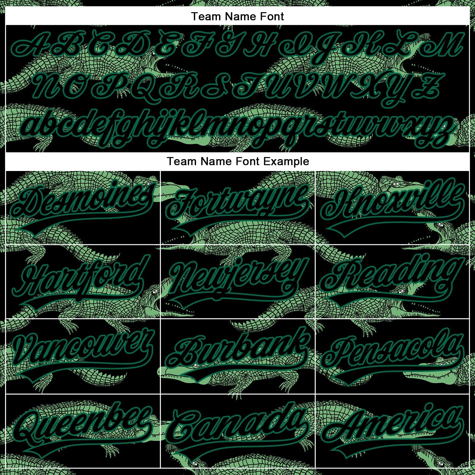 Custom Black Kelly Green 3D Pattern Design Crocodile Authentic Baseball Jersey baseball jersey product view 4
