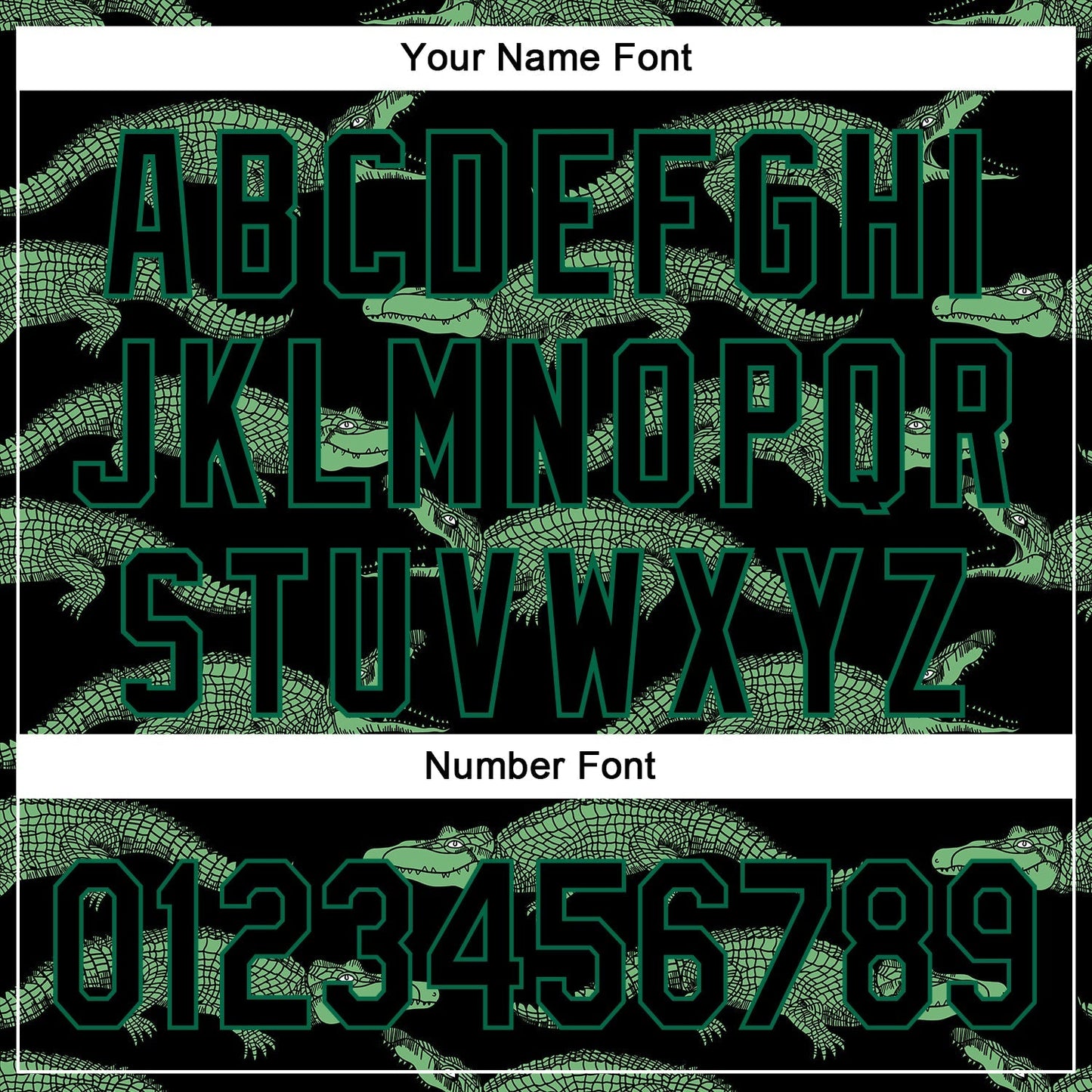 Custom Black Kelly Green 3D Pattern Design Crocodile Authentic Baseball Jersey baseball jersey product view 5