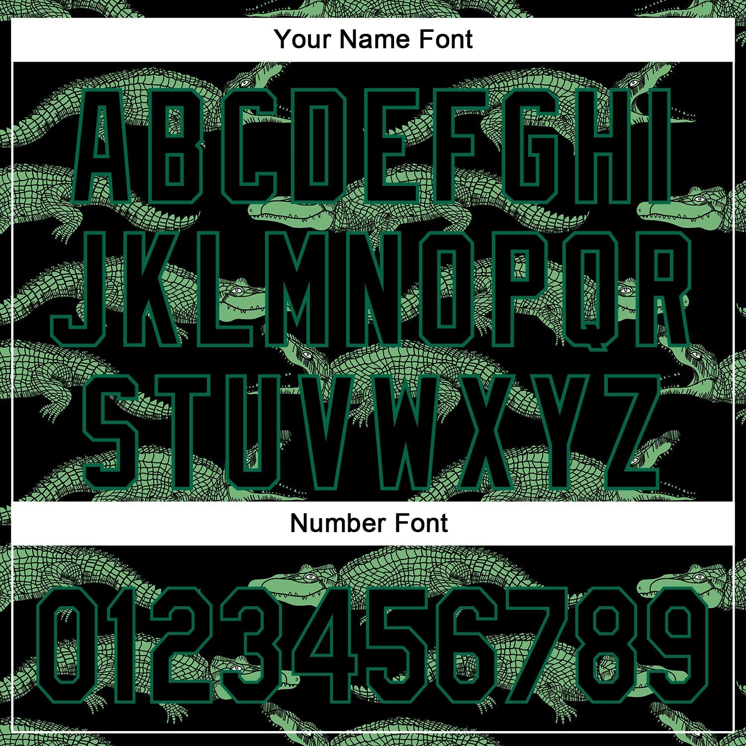 Custom Black Kelly Green 3D Pattern Design Crocodile Authentic Baseball Jersey baseball jersey product view 5