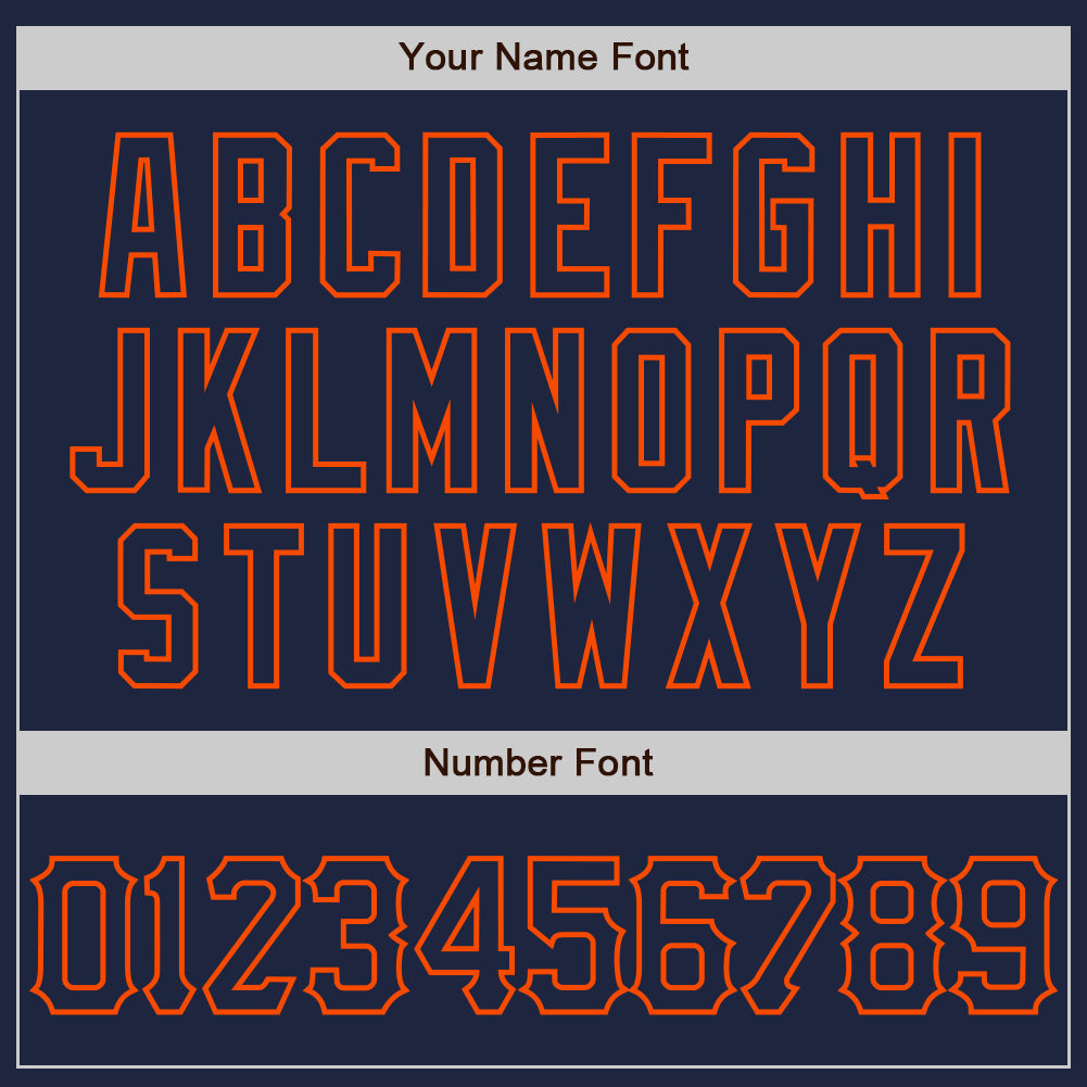 Custom Navy Orange 3D Pattern Design Abstract Network Authentic Baseball Jersey baseball jersey product view 5