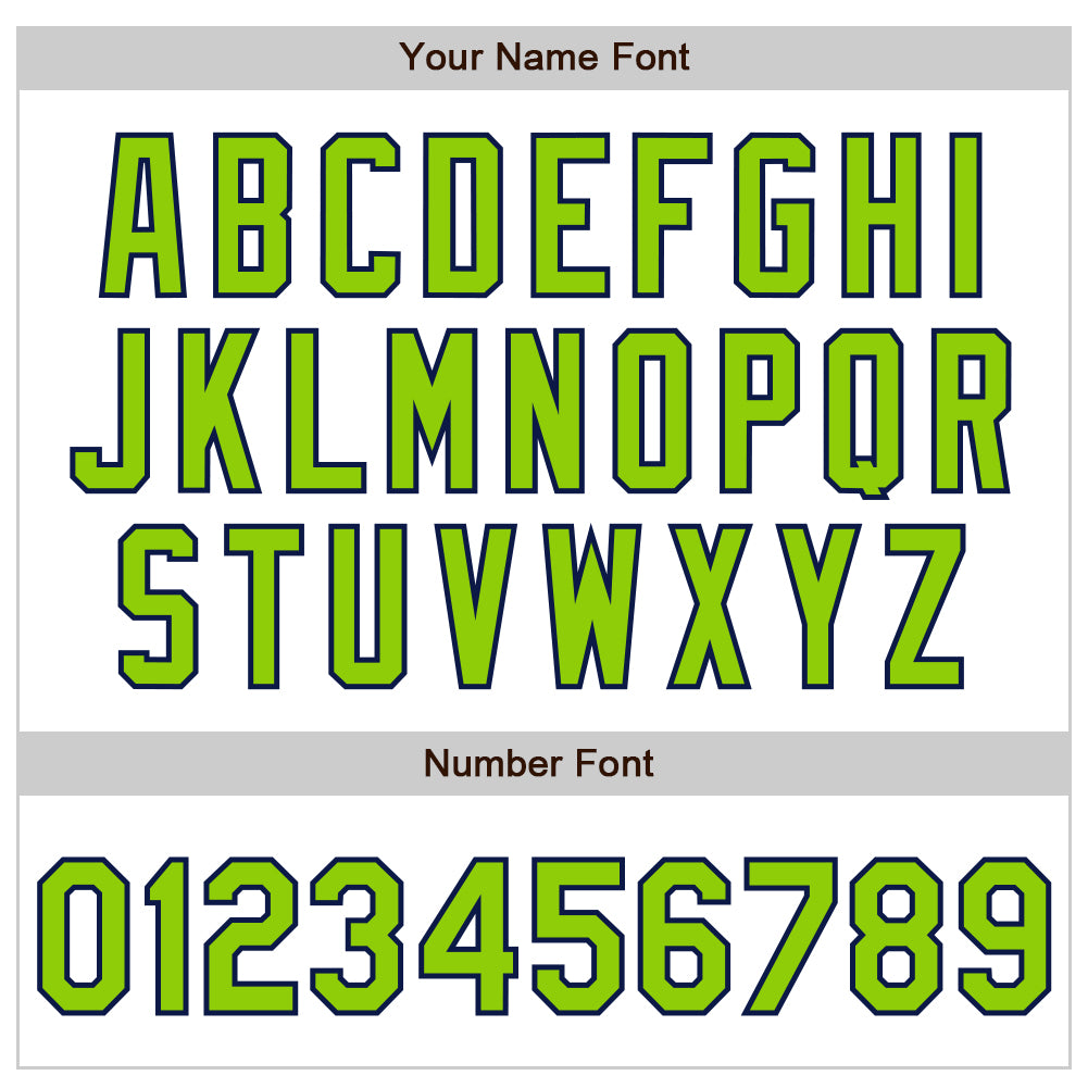 Custom White Neon Green-Navy 3D Pattern Design Curve Lines Authentic Baseball Jersey baseball jersey product view 5