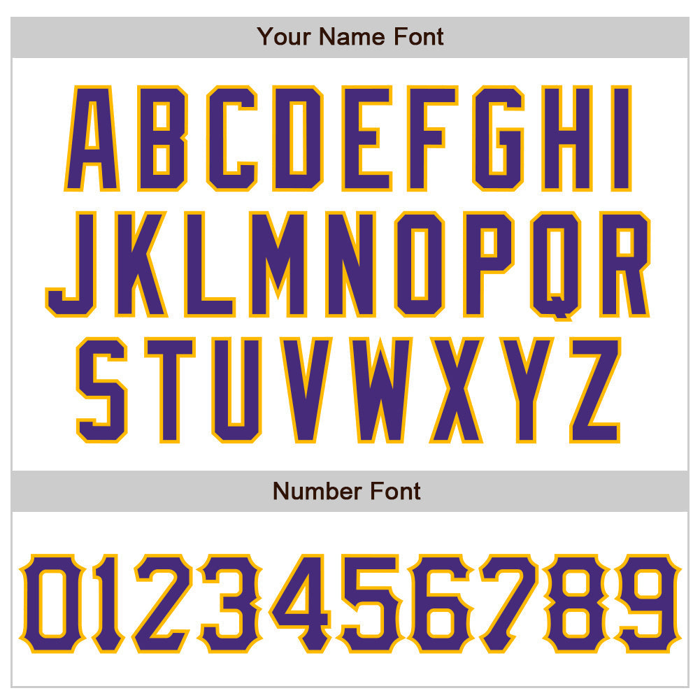 Custom White Purple-Gold 3D Pattern Design Curve Lines Authentic Baseball Jersey baseball jersey product view 5