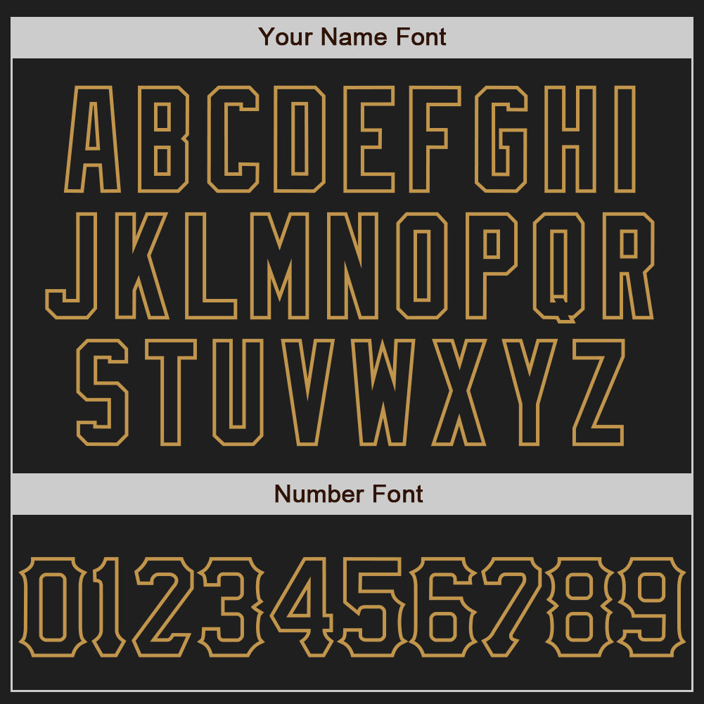 Custom Black Old Gold 3D Pattern Design Curve Lines Authentic Baseball Jersey baseball jersey product view 5