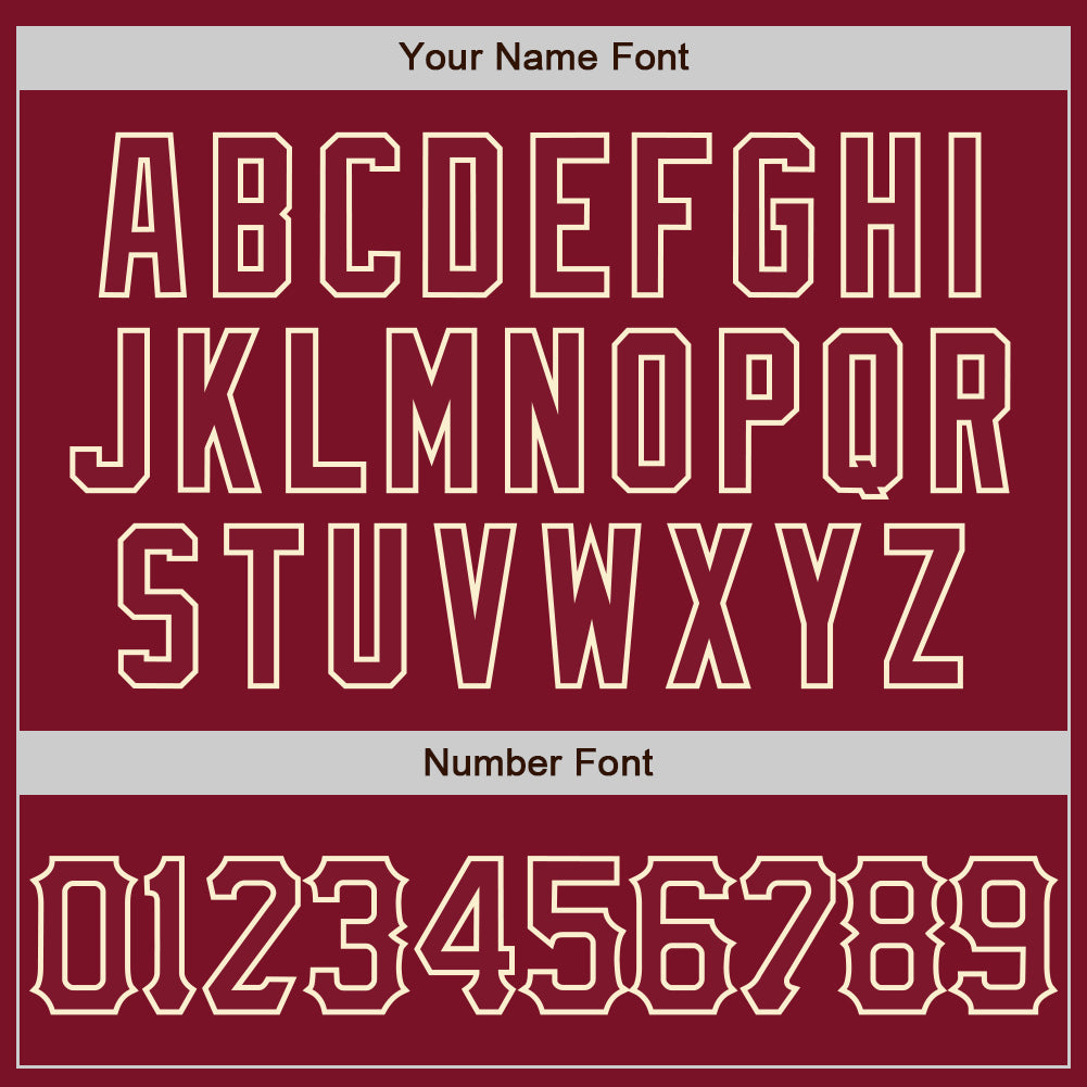 Custom Crimson Cream 3D Pattern Design Curve Lines Authentic Baseball Jersey baseball jersey product view 5