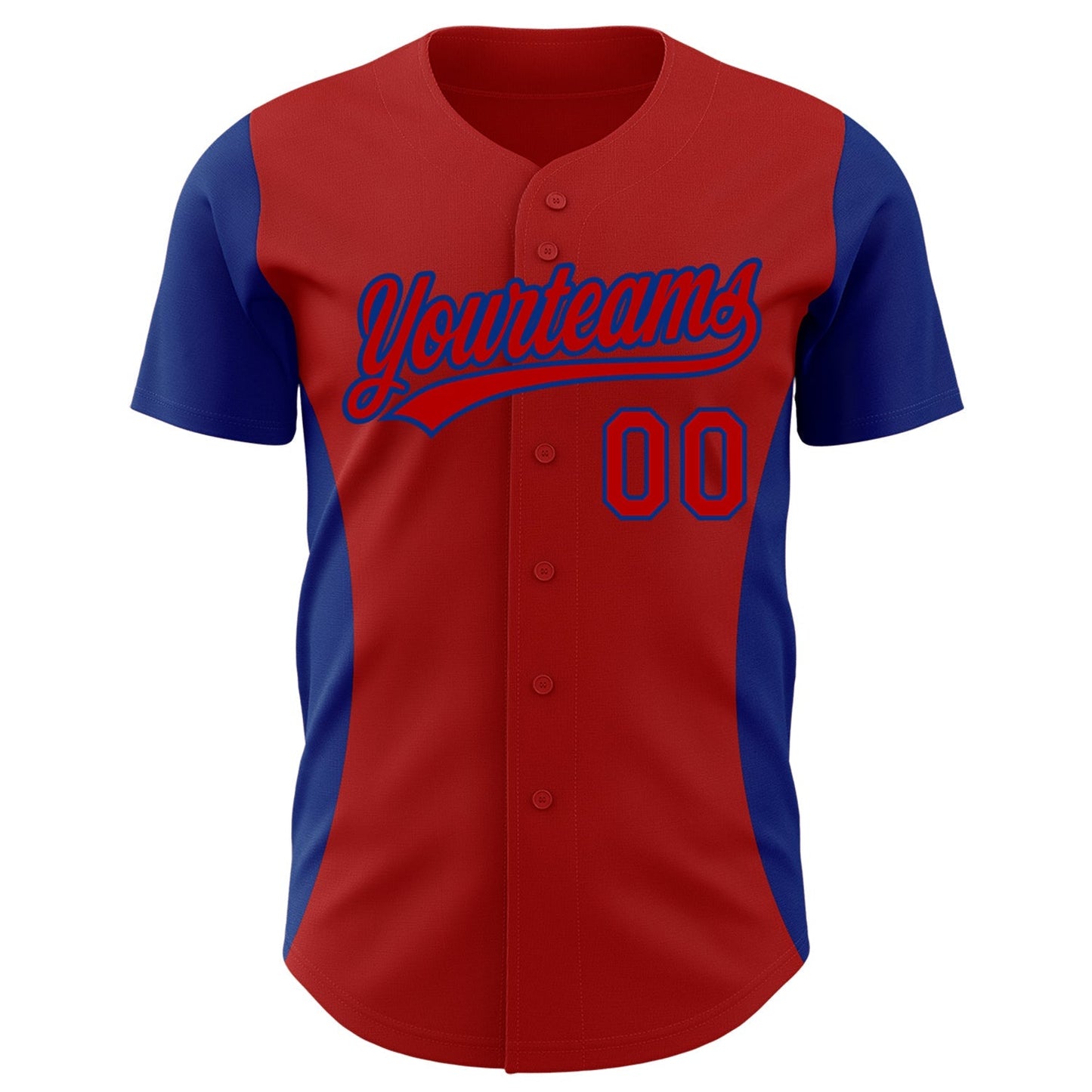 Custom Red Royal 3D Pattern Design Side Panel Stripes Authentic Baseball Jersey baseball jersey product view 2