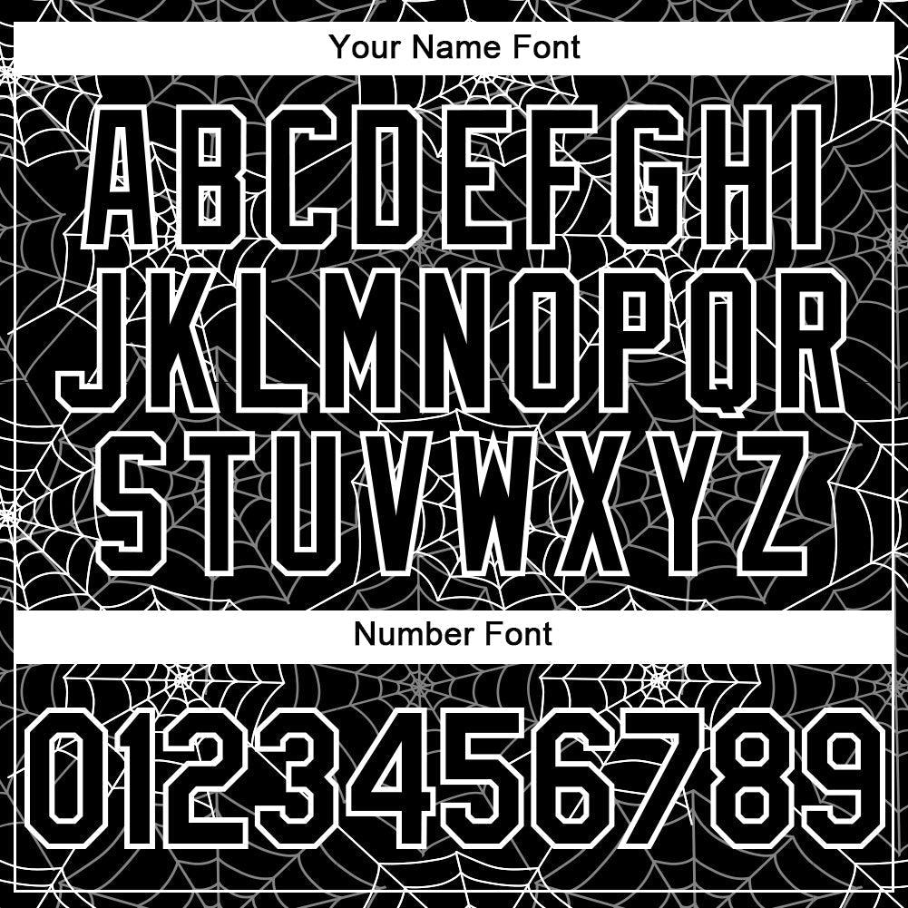 Custom Black White 3D Pattern Design Spider Web Authentic Baseball Jersey baseball jersey product view 5