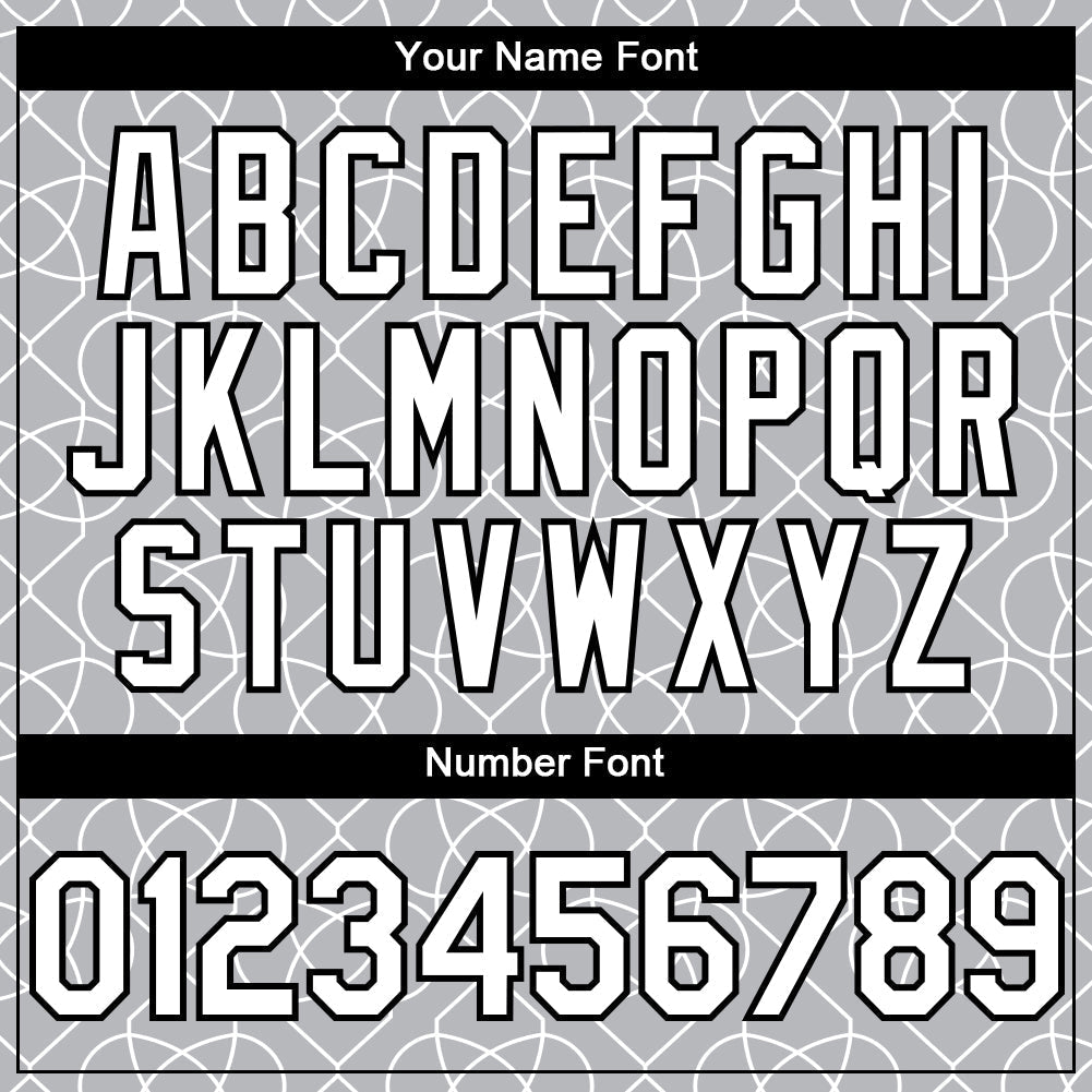 Custom Gray White-Black 3D Pattern Design Arabesque Shape Authentic Baseball Jersey baseball jersey product view 5