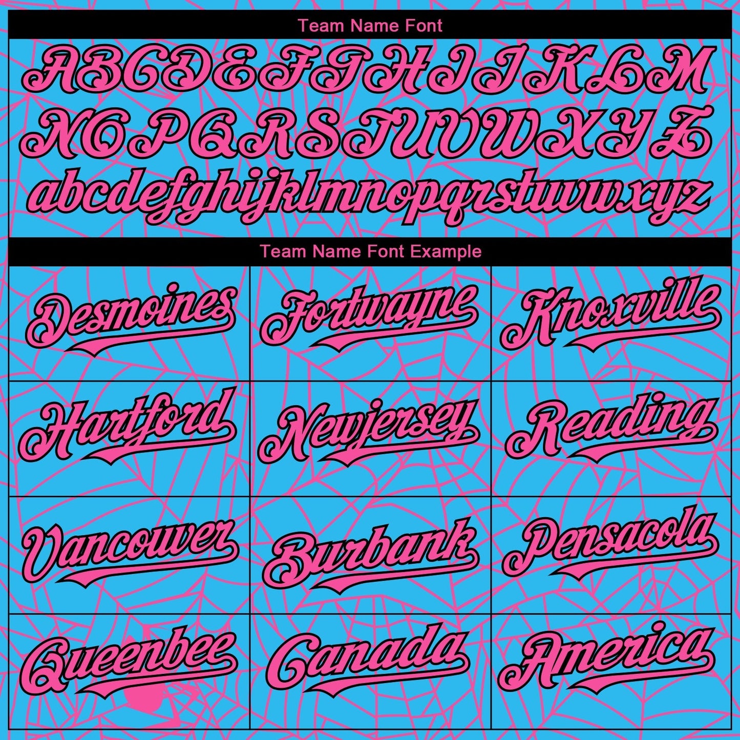 Custom Sky Blue Pink-Black 3D Pattern Design Spider Web Authentic Baseball Jersey baseball jersey product view 4