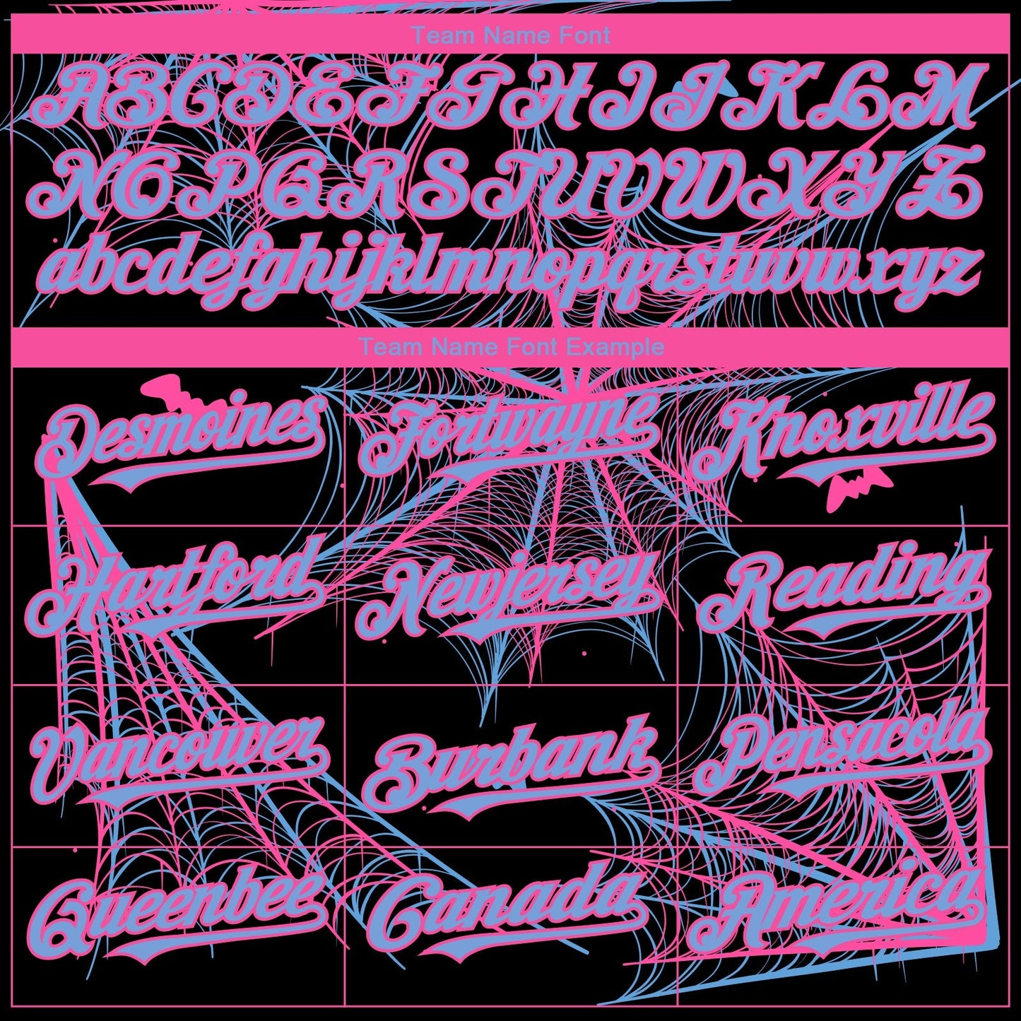 Custom Black Light Blue-Pink 3D Pattern Design Spider Web Authentic Baseball Jersey baseball jersey product view 4
