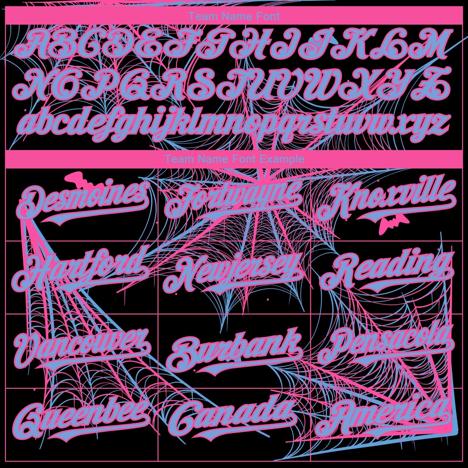Custom Black Light Blue-Pink 3D Pattern Design Spider Web Authentic Baseball Jersey baseball jersey product view 4