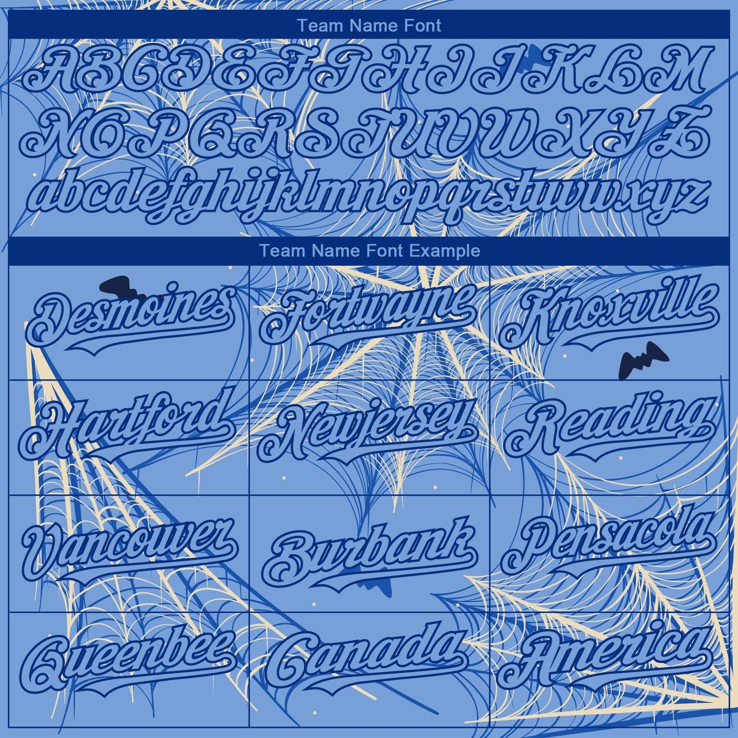 Custom Light Blue Cream-Royal 3D Pattern Design Spider Web Authentic Baseball Jersey baseball jersey product view 4