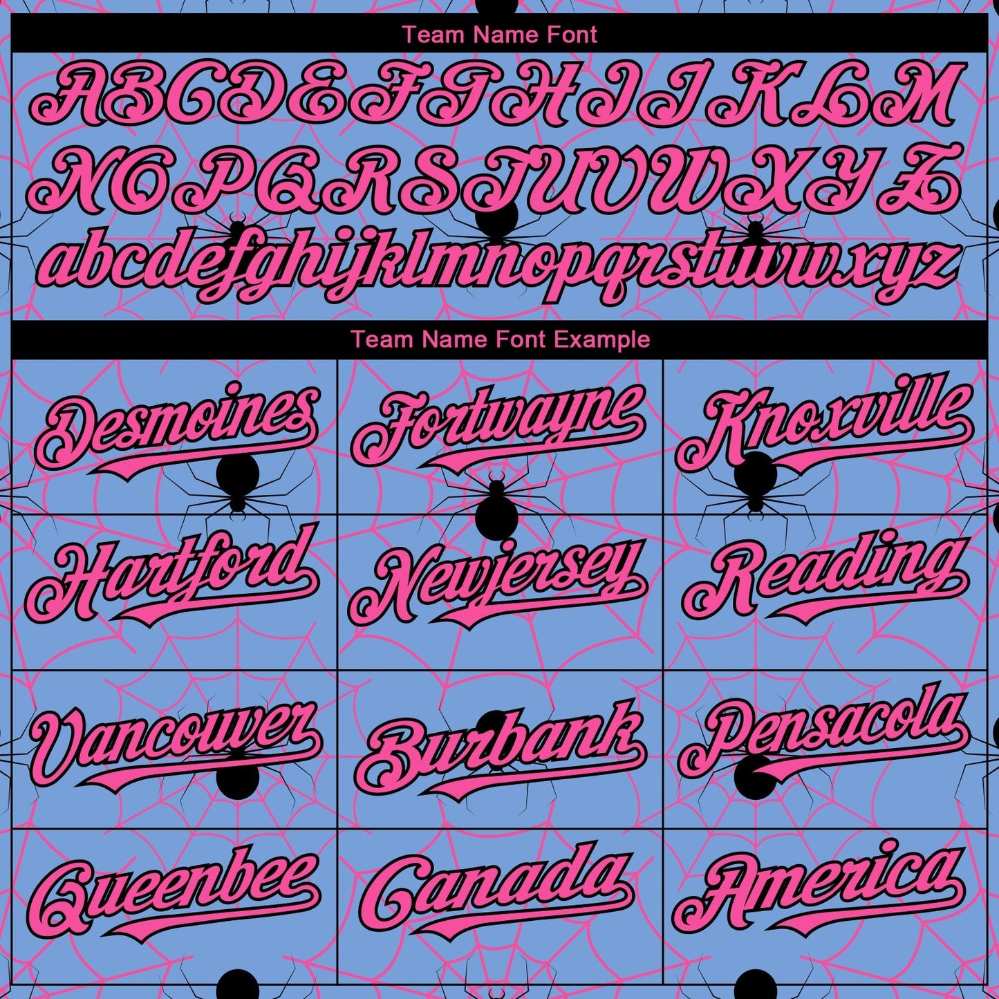 Custom Light Blue Pink-Black 3D Pattern Design Spider Web Authentic Baseball Jersey baseball jersey product view 4