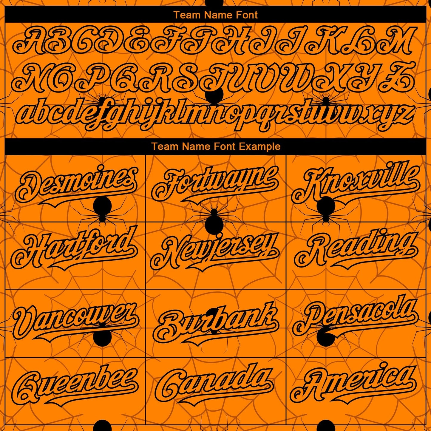 Custom Bay Orange Black 3D Pattern Design Spider Web Authentic Baseball Jersey baseball jersey product view 4